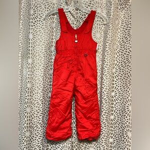 Obermeyer Sz 4 Red Snow Bib I-Grow with You  Insulated Pant w Hearts ❤️